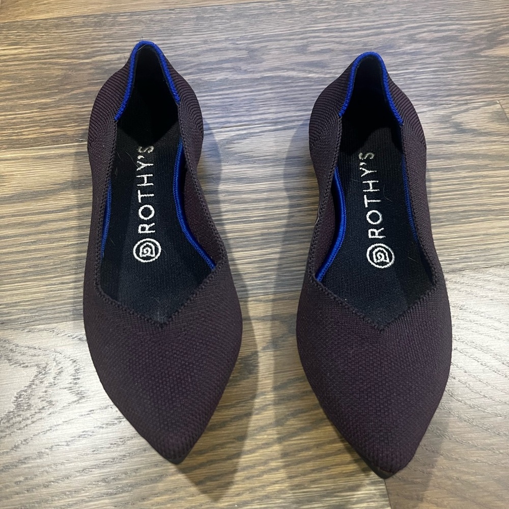 Rothy’s “The Point” wine colored flats. Like new. Size 7.